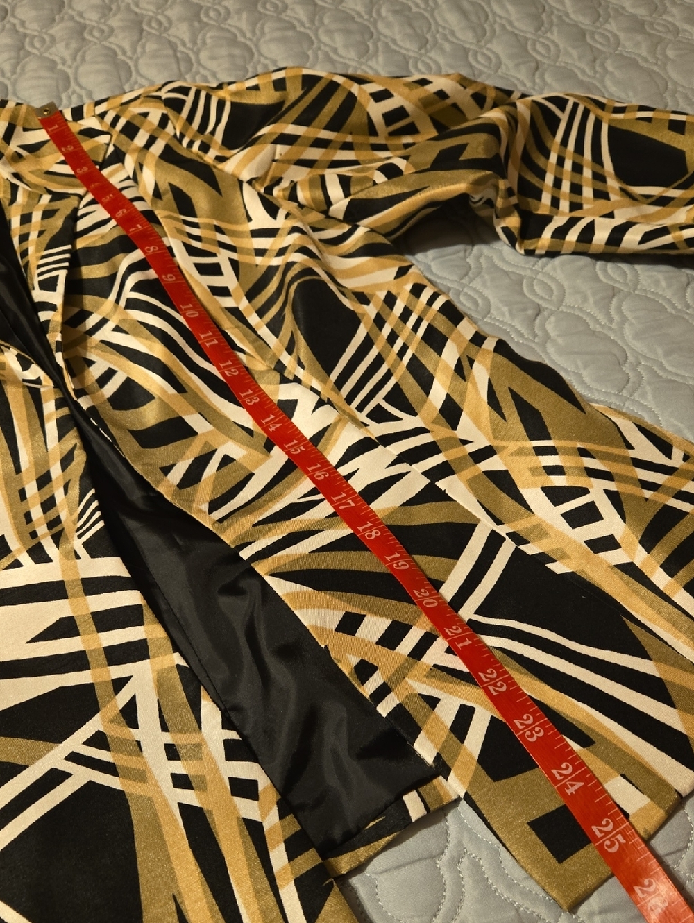 Kasper Black Blazer with Gold & Cream Geometric Accents - Picture 5 of 5